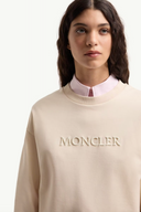 MONCLER EMBROIDERED LOGO SWEATSHIRT ECRU