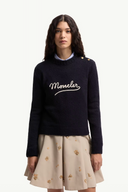 MONCLER EMBROIDERED LOGO PULL DARK BLUE