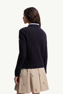 MONCLER EMBROIDERED LOGO PULL DARK BLUE