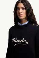 MONCLER EMBROIDERED LOGO PULL DARK BLUE