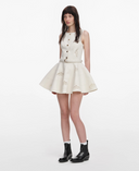 SELF-PORTRAIT DENIM BRODERIE DRESS CREAM