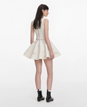 SELF-PORTRAIT DENIM BRODERIE DRESS CREAM