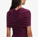 SELF-PORTRAIT GATHERED JERSEY DRESS BURGUNDY