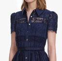 SELF-PORTRAIT COLLARED MIDI DRESS NAVY