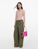 SELF-PORTRAIT CARGO BARREL LEG TROUSER KHAKI