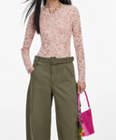 SELF-PORTRAIT CARGO BARREL LEG TROUSER KHAKI