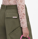 SELF-PORTRAIT CARGO BARREL LEG TROUSER KHAKI