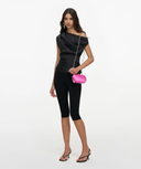SELF-PORTRAIT DRAPED TAFFETA TOP BLACK