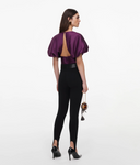 SELF-PORTRAIT TAFFETA TOP PURPLE