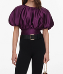 SELF-PORTRAIT TAFFETA TOP PURPLE