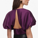 SELF-PORTRAIT TAFFETA TOP PURPLE