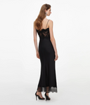 SELF-PORTRAIT SATIN LACE DRESS BLACK