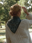 LESCARF CASHMERE PAISLEY SCARF GREEN 65CM
