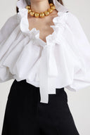 PATOU ICONIC VOLUME BLOUSE WHITE