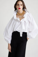 PATOU ICONIC VOLUME BLOUSE WHITE