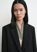 TOTEME CENTERED MONOGRAM SILK SCARF CREAM