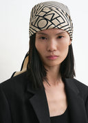 TOTEME CENTERED MONOGRAM SILK SCARF CREAM