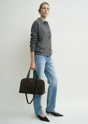 TOTEME TOTE BAG SUEDE BROWN