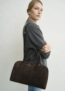 TOTEME TOTE BAG SUEDE BROWN