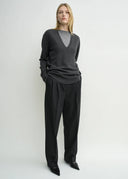 TOTEME PULL V-NECK CHARCOAL