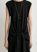 TOTEME TIE-WAIST JERSEY DRESS BLACK