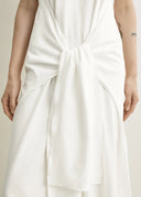TOTEME TIE-WAIST JERSEY DRESS OFF WHITE