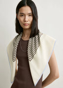 TOTEME CENTERED MONOGRAM SILK SCARF MACADAMIA