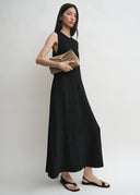 TOTEME T-LOCK CLUTCH SUEDE TOBACCO