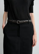 TOTEME CROCO EMBOSSED BELT CHOCOLATE