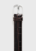 TOTEME CROCO EMBOSSED BELT CHOCOLATE