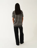 THE GARMENT STRIPED POLO KNIT GREY