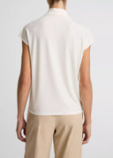 VINCE TWIST NECK TOP ECRU