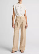 VINCE TWIST NECK TOP ECRU