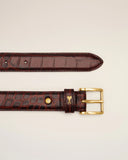 AMI PARIS PARIS BELT CROCODILE COW LEATHER 2,5CM CHOCOLATE BROWN