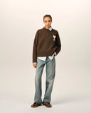 AMI PARIS ADC ALPACA KNIT OVSD CHOCOLATE BROWN