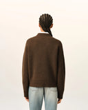 AMI PARIS ADC ALPACA KNIT OVSD CHOCOLATE BROWN