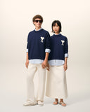 AMI PARIS AMI DE COEUR SWEATER DARK BLUE
