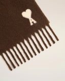 AMI PARIS ADC ALPACA SCARF CHOCOLATE BROWN