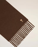 AMI PARIS ADC WOOL SCARF CHOCOLATE BROWN