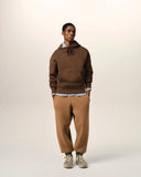 AMI PARIS ADC EMBOSSED TONAL HOODIE BROWN