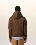 AMI PARIS ADC EMBOSSED TONAL HOODIE BROWN
