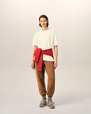AMI PARIS ADC TONAL EMBOSSED LOGO T-SHIRT IVORY