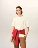AMI PARIS ADC TONAL EMBOSSED LOGO T-SHIRT IVORY