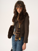 CHLOÉ CROPPED TAILORED JACKET ENGLISH BROWN