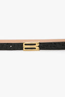 VICTORIA BECKHAM DORIAN MICRO BELT 1,5CM CROC BLACK