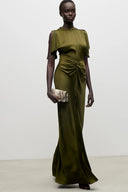 VICTORIA BECKHAM ISABELLA GOWN MARSH GREEN