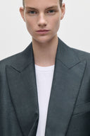 VICTORIA BECKHAM SCULPTURAL LAYERED OLI JACKET MARSH GREEN