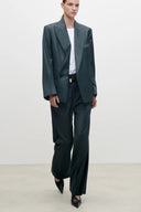 VICTORIA BECKHAM SCULPTURAL LAYERED OLI JACKET MARSH GREEN