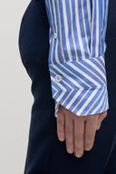 VICTORIA BECKHAM STRIPED POCKET DETAIL SHIRT BLUE/WHITE