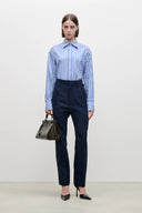 VICTORIA BECKHAM STRIPED POCKET DETAIL SHIRT BLUE/WHITE